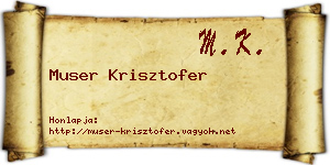 Muser Krisztofer névjegykártya
